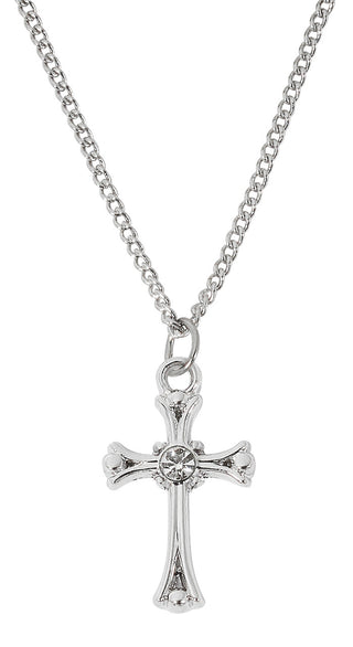 18-inch Rhodium Filled Crystal Cross, Boxed