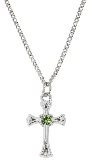 18-inch Rhodium Filled Ruby Cross, Boxed