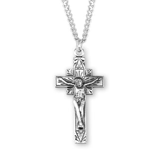 1 5 16 Inch Sterling Silver Crucifix With 24 Inch Chain