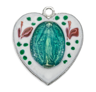 Sterling Silver Enameled Miraculous Medal