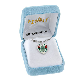 Sterling Silver Enameled Miraculous Medal
