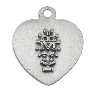Sterling Silver Heart Shaped Miraculous Medal