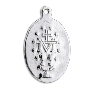 Sterling Silver Oval Blue Miraculous Medal