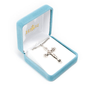 1 7/8-inch Sterling Silver Crucifix with 24-inch Chain