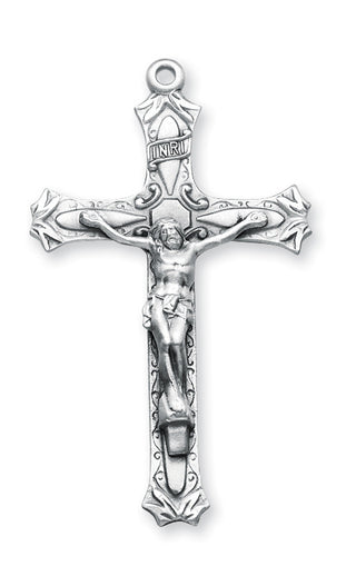 1 15/16-inch Sterling Silver Crucifix with 24-inch Chain - SALE