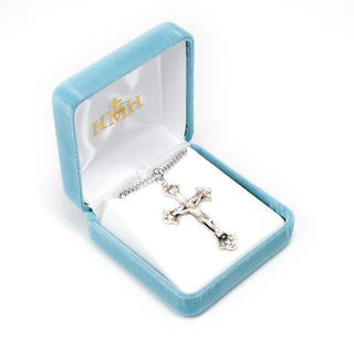 1 7/8-inch Sterling Silver Crucifix with 24-inch Chain