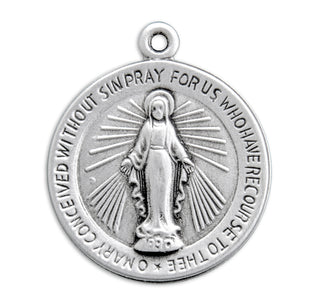 Sterling Silver Round Miraculous Medal
