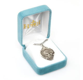 1 1/16-inch Sterling Silver Christ Medal with 24-inch Chain