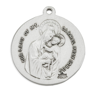 1-inch Sterling Silver Scapular Medal with 24-inch Chain