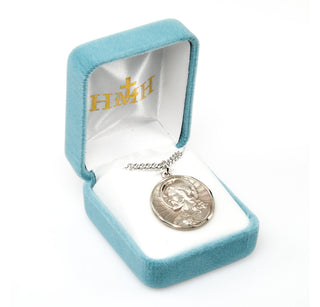 1-inch Sterling Silver Scapular Medal with 24-inch Chain