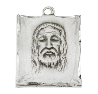 15/16-inch Sterling Silver Shroud of Turin Medal with 24-inch Chain