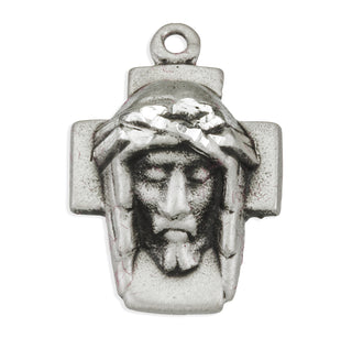 5/8-inch Sterling Silver Head of Christ Medal with 18-inch Chain