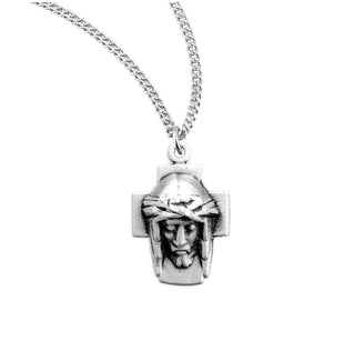 5 8 Inch Sterling Silver Head Of Christ Medal With 18 Inch Chain