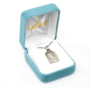 13/16-inch Sterling Silver Medal of Christ with 18-inch Chain
