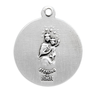3/4-inch Sterling Silver Scapular Medal with 24-inch Chain