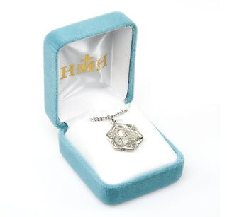 7/8-inch Sterling Silver Scapular Medal with 18-inch Chain