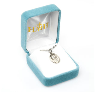 11/16-inch Sterling Silver Scapular Medal with 18-inch Chain