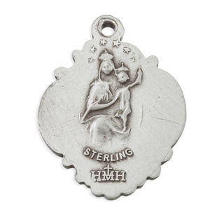 5/8-inch Sterling Silver Scapular Medal with 18-inch Chain