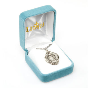 1-inch Sterling Silver Infant Jesus Medal with 18-inch Chain