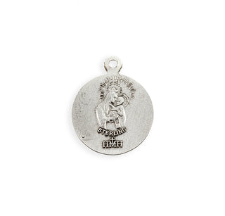 13/16-inch Sterling Silver Sacred Heart of Jesus Medal with 18-inch Chain