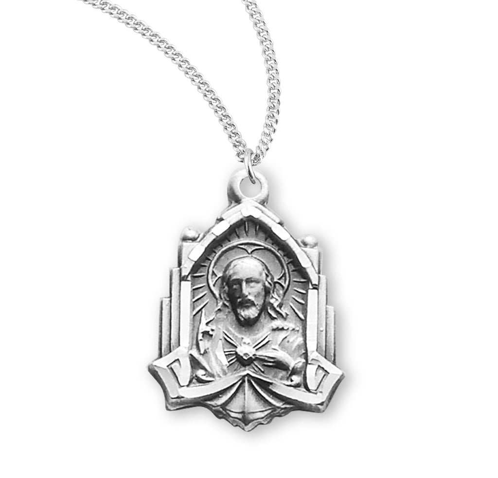 3/4 Sterling Silver Scapular Medal with 18 Chain – CatholicShop.com
