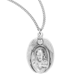 13 16 Inch Sterling Silver Scapular Medal With 18 Inch Chain