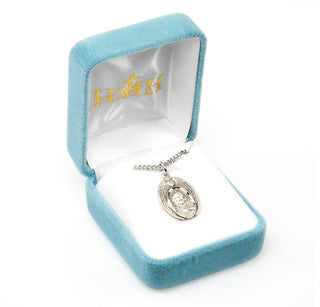 13/16-inch Sterling Silver Scapular Medal with 18-inch Chain