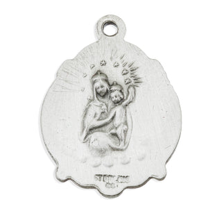 13/16-inch Sterling Silver Scapular Medal with 18-inch Chain