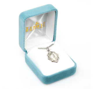 13/16-inch Sterling Silver Scapular Medal with 18-inch Chain