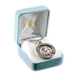 Sterling Silver Round St. Christopher Medal