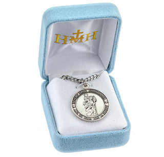 Sterling Silver St. Christopher Pendant with Border