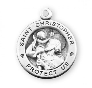 Sterling Silver Round St. Christopher Medal