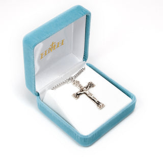 1 7/16-inch Sterling Silver Crucifix with 24-inch Chain