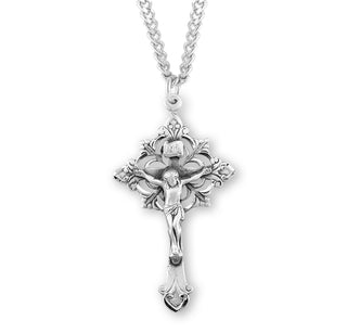 1 3 4 Inch Sterling Silver Crucifix With 24 Inch Chain 1
