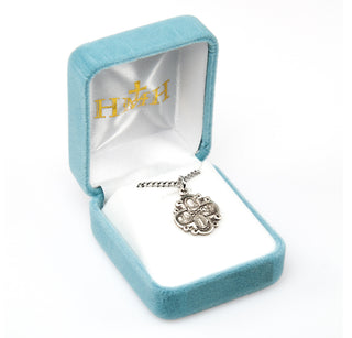 3/4-inch Sterling Silver 4-Way Medal with 18-inch Chain
