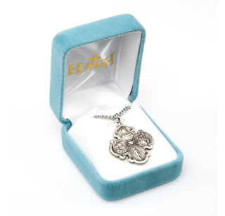 1 1/8-inch Sterling Silver 4-Way Medal with 24-inch Chain