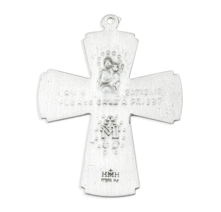 1 1/2-inch Sterling Silver 4-Way Medal with 24-inch Chain