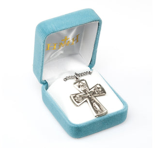 1 1/2-inch Sterling Silver 4-Way Medal with 24-inch Chain