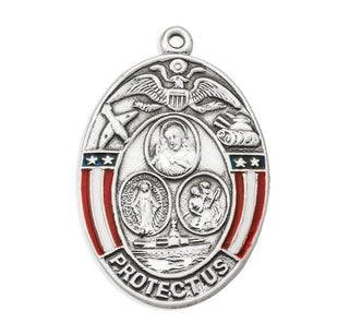 Sterling Silver Oval Military Medal