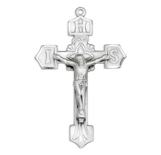 1 15/16-inch Sterling Silver Crucifix with 24-inch Chain