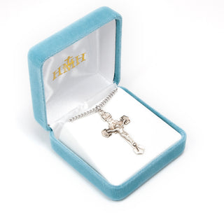1 11/16-inch Sterling Silver Crucifix with 24-inch Chain