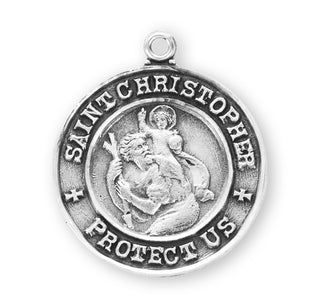 Sterling Silver Round St. Christopher Medal