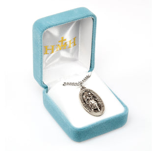 Sterling Silver Oval St. Christopher Medal