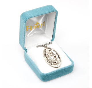 Sterling Silver Oval St. Christopher Medal