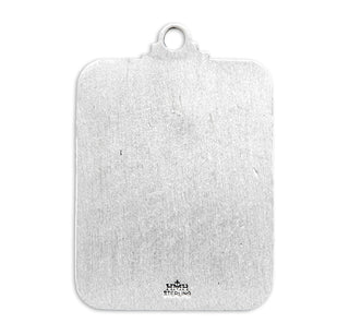 1 1/8-inch Sterling Silver Square St. Patrick Medal with 24-inch Chain