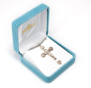 1 7/8-inch Sterling Silver Crucifix with 24-inch Chain