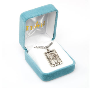 Sterling Silver Square St. Christopher Medal