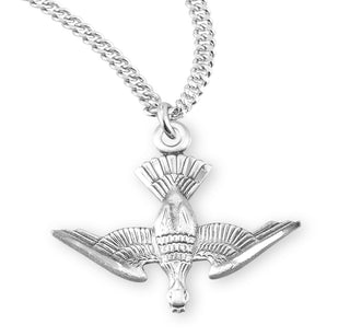 13 16 Inch Sterling Silver Holy Spirit Medal With 20 Inch Chain