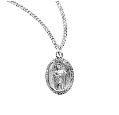 3/4-inch Sterling Silver St. Jude Medal with 18-inch Chain