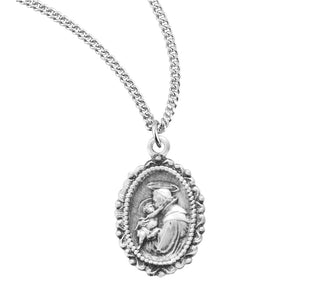 5 8 Inch Sterling Silver St Anthony Medal With 18 Inch Chain